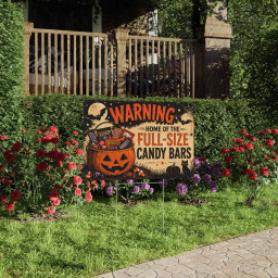 Halloween Lawn Sign|Halloween Candy Bar Lawn Sign|Trick or Treat Outdoor Halloween Decor|Halloween Yard Sign||Full Size Candy Bars|Halloween