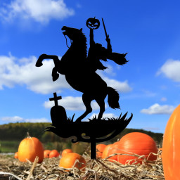 Headless Horseman Metal Yard Stake, Halloween Garden Stake, Halloween Garden Art, Spooky Decor, Outdoor Halloween Decor, Halloween Gifts