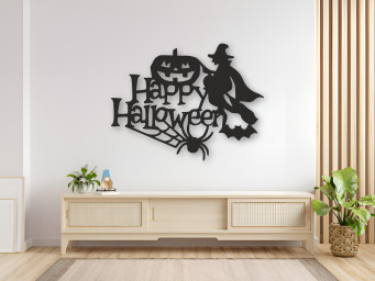 Metal Happy Halloween Sign – Halloween Wall Hanging Decor