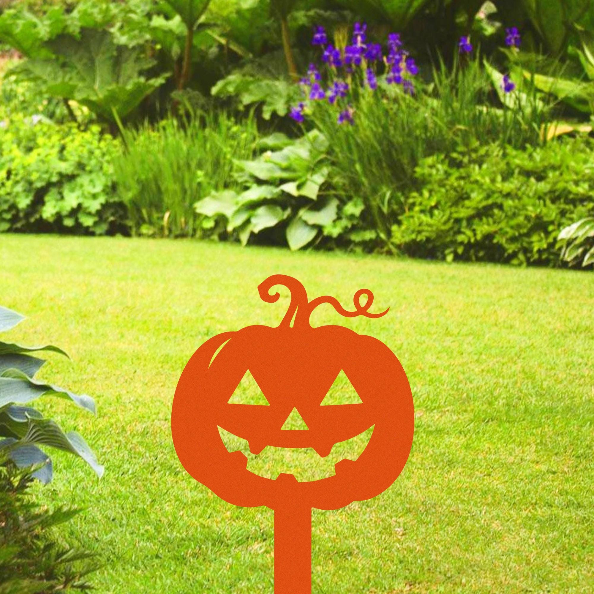 Metal Halloween Garden Stake,Pumpkin Ghost Cat Sign,Halloween Yard Decor,Halloween Gift,Funny Outdoor Decor,Lawn Sign,Trick Or Treat Decor