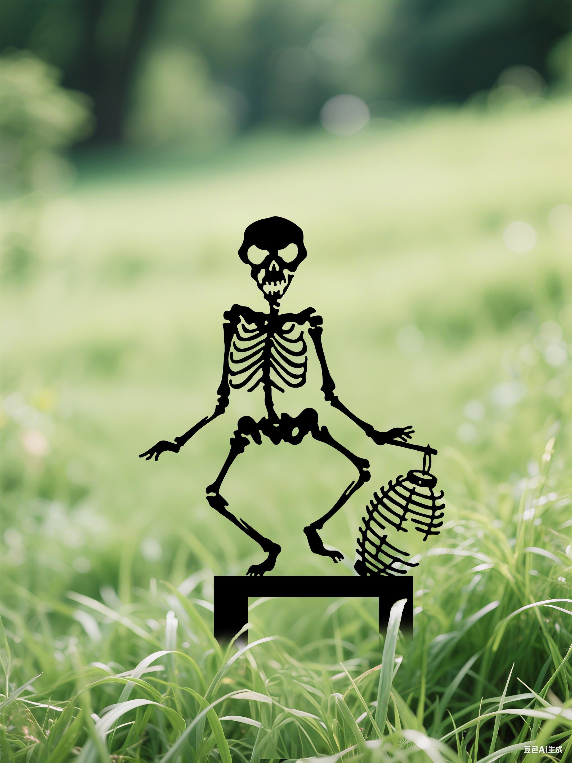 Skeleton Halloween Garden Sign, Halloween Outdoor Skeleton Decor, Funny Halloween Yard Art, Halloween Yard Stakes,Halloween Metal lawn Sign